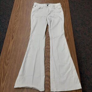 Buffalo David Britton Women's size 29 White Inka Flare High Rise Stretch Jeans